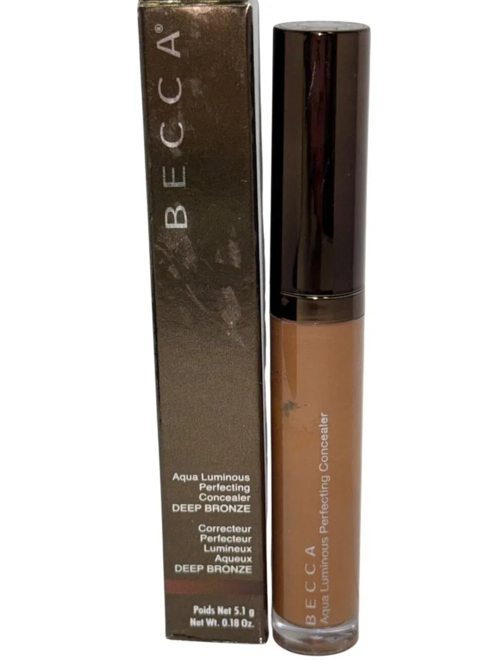 BECCA Aqua Luminous Perfecting Concealer Deep Bronze 0.18 oz Full Size NIB